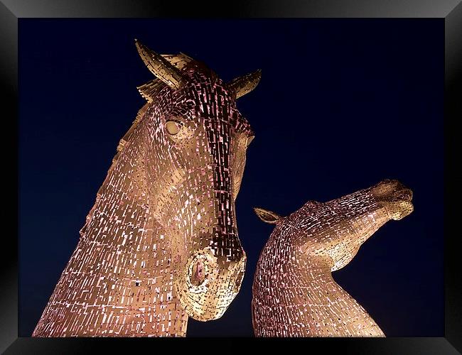  The Kelpies in pink Framed Print by Stephen Taylor