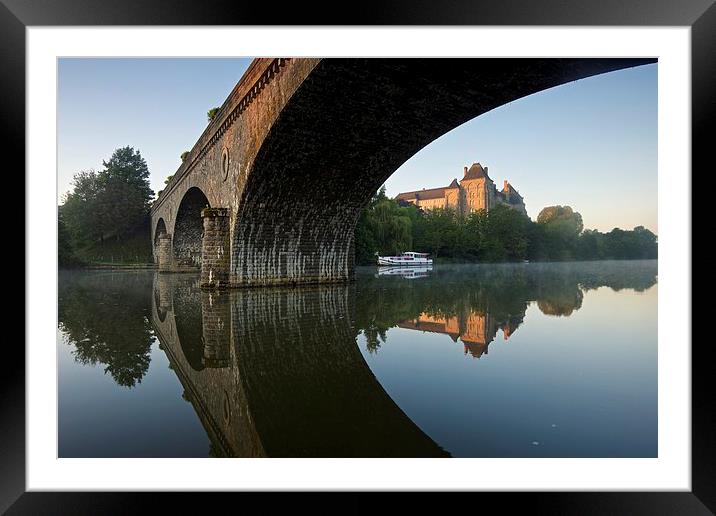 Morning reflections of Solesmes Abbey Framed Mounted Print by Stephen Taylor