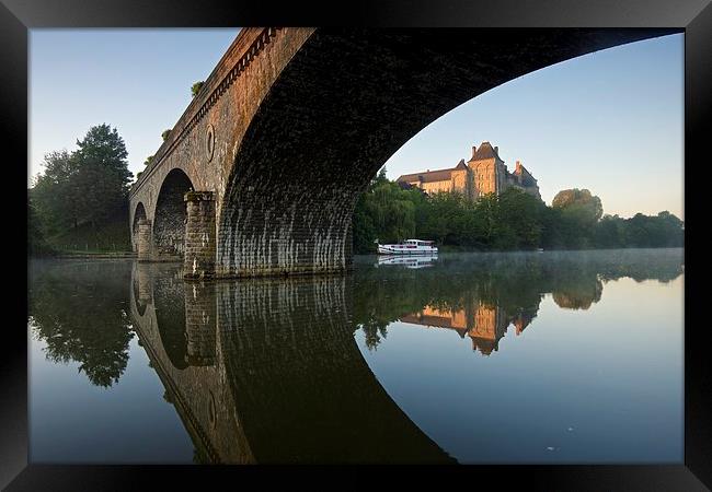 Morning reflections of Solesmes Abbey Framed Print by Stephen Taylor