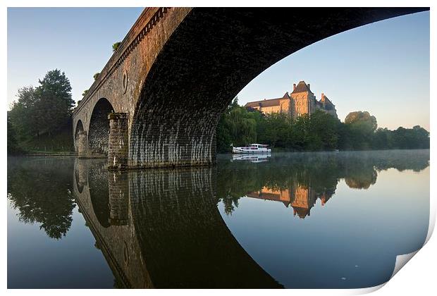 Morning reflections of Solesmes Abbey Print by Stephen Taylor