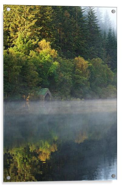 Loch Ard Boathouse Acrylic by Stephen Taylor