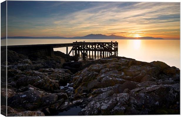 Sunset at Portencross Canvas Print by Stephen Taylor