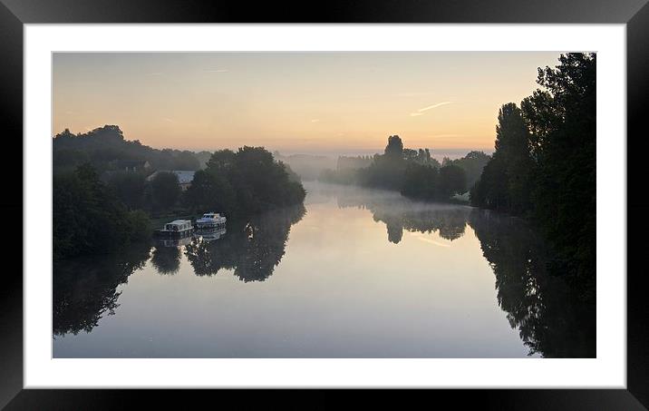 Sunrise on the River Sarthe Framed Mounted Print by Stephen Taylor