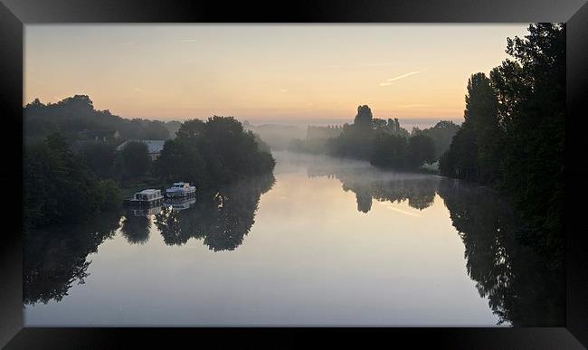 Sunrise on the River Sarthe Framed Print by Stephen Taylor
