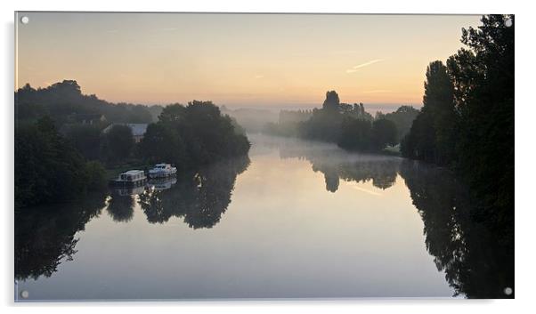 Sunrise on the River Sarthe Acrylic by Stephen Taylor
