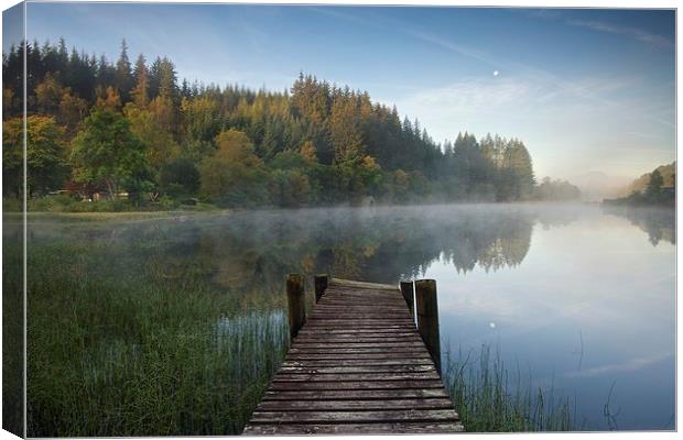 Loch Ard autumn reflections  Canvas Print by Stephen Taylor