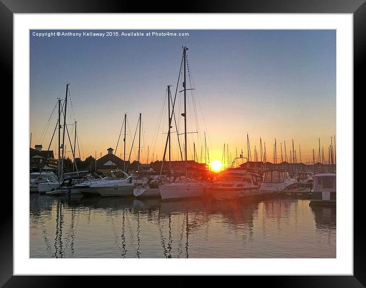 PORT SOLENT MARINA  Framed Mounted Print by Anthony Kellaway