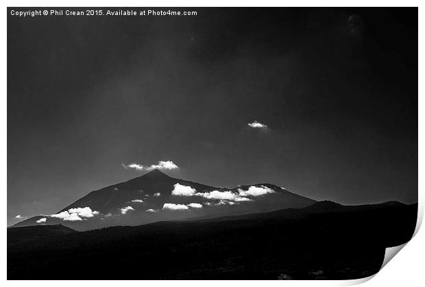 Cloud dance at Mount Teide Print by Phil Crean