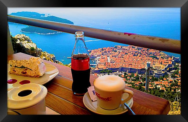  COFFEE WITH A VIEW Framed Print by radoslav rundic