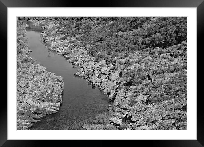 River on the Rocks. BW version  Framed Mounted Print by Angelo DeVal