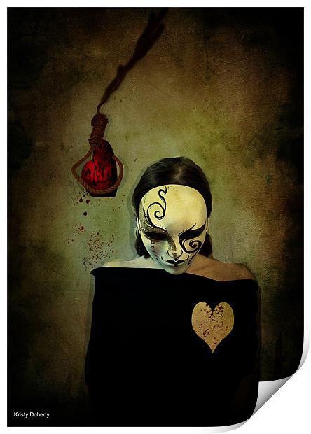 hung heart Print by kristy doherty