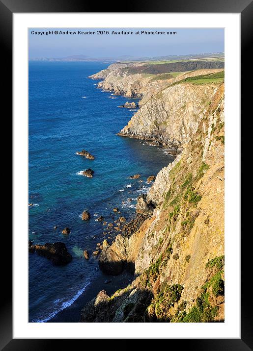  Colourful coastline near Solva, Pembrokeshire Framed Mounted Print by Andrew Kearton