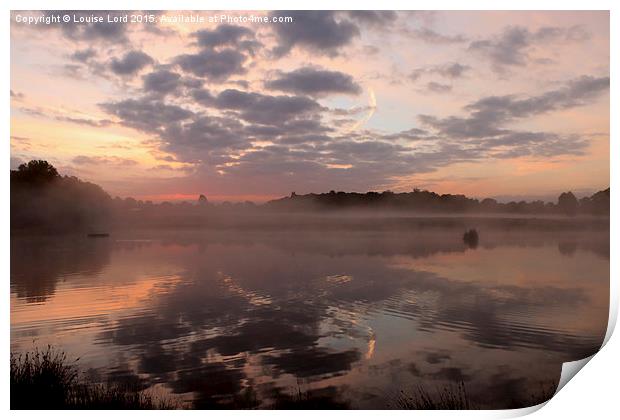  Sunrise over the Lake Print by Louise Lord