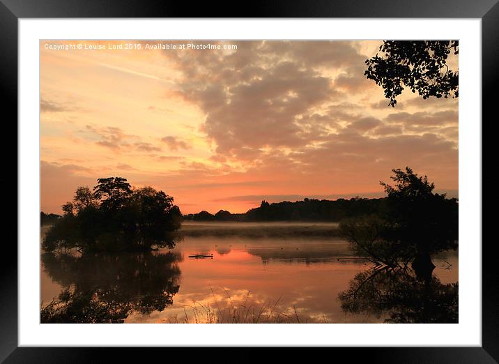  Sunrise over the Lake Framed Mounted Print by Louise Lord