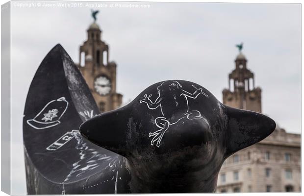 Mini lambanana in front of the Liver Building Canvas Print by Jason Wells