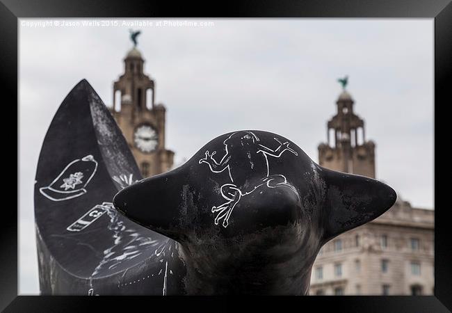 Mini lambanana in front of the Liver Building Framed Print by Jason Wells