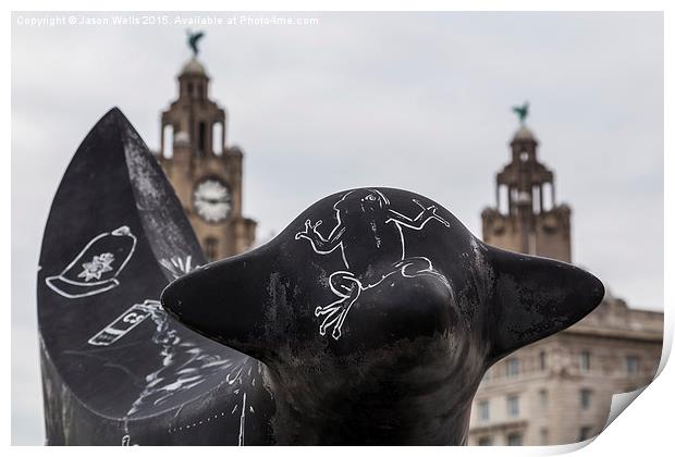 Mini lambanana in front of the Liver Building Print by Jason Wells