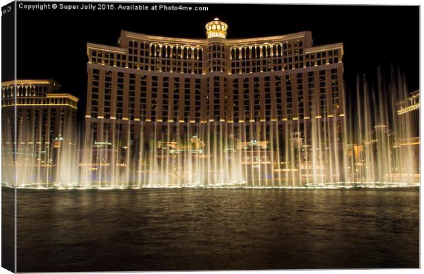  Belagio Fountain Las Vegas USA Canvas Print by Super Jolly