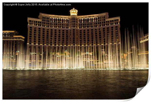  Belagio Fountain Las Vegas USA Print by Super Jolly