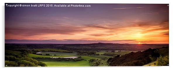 Panoramic sunset over England Acrylic by Simon Bratt LRPS