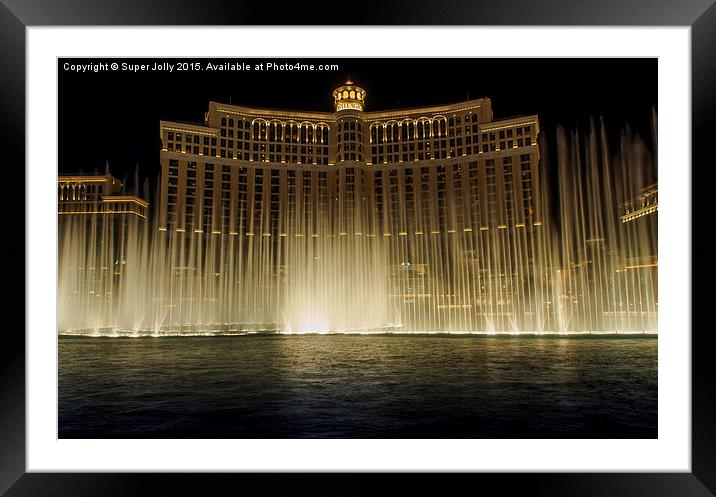  Belagio Fountain Las Vegas USA Framed Mounted Print by Super Jolly