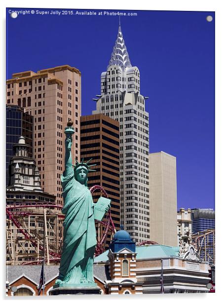 Statue of Liberty, Las Vegas, USA Acrylic by Super Jolly