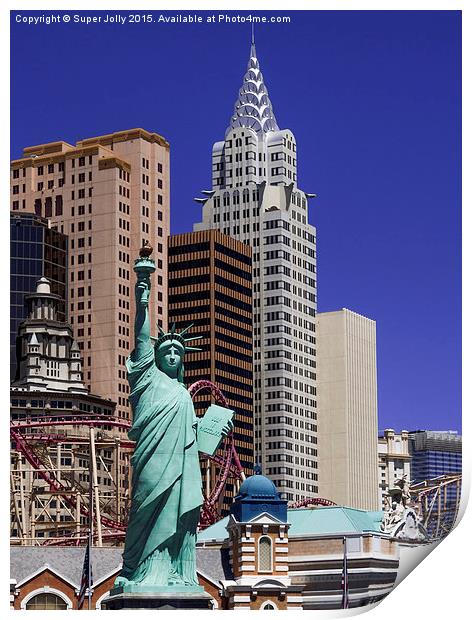 Statue of Liberty, Las Vegas, USA Print by Super Jolly