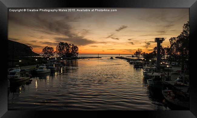 Georgopouli Harbour Sunrise, Crete, Greece Framed Print by Creative Photography Wales