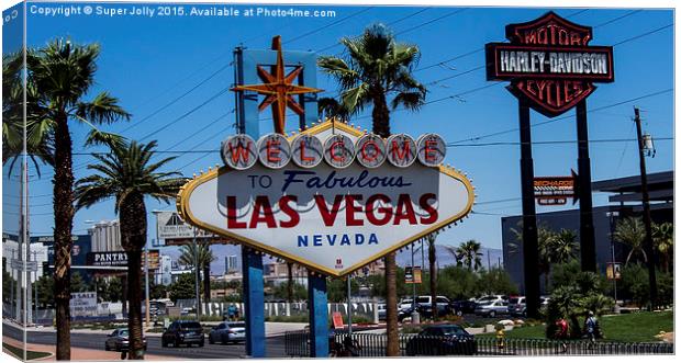 Las Vegas sign, Las Vegas, USA Canvas Print by Super Jolly