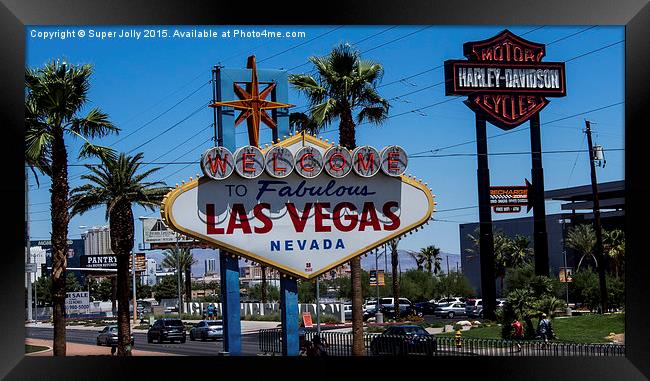 Las Vegas sign, Las Vegas, USA Framed Print by Super Jolly