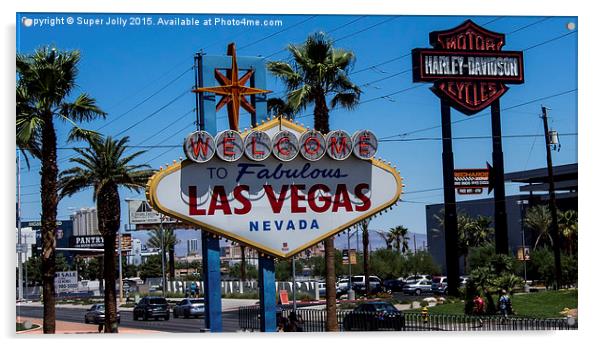 Las Vegas sign, Las Vegas, USA Acrylic by Super Jolly