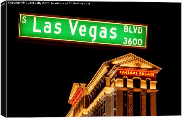 Caesars Palace Hotel, Las Vegas Canvas Print by Super Jolly