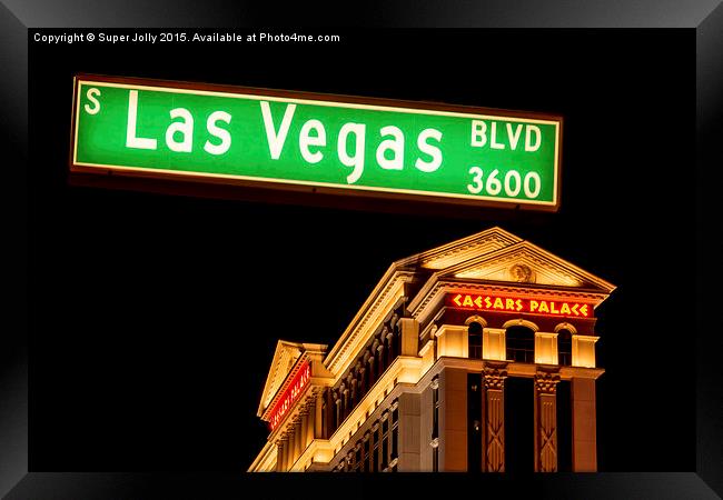 Caesars Palace Hotel, Las Vegas Framed Print by Super Jolly
