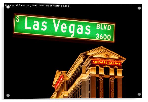 Caesars Palace Hotel, Las Vegas Acrylic by Super Jolly