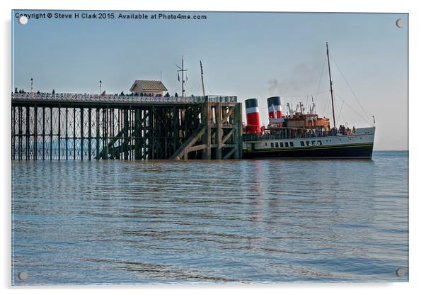  PS Waverley at Penarth Pier Acrylic by Steve H Clark