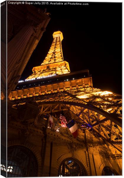 Eiffel Tower, Las Vegas Canvas Print by Super Jolly