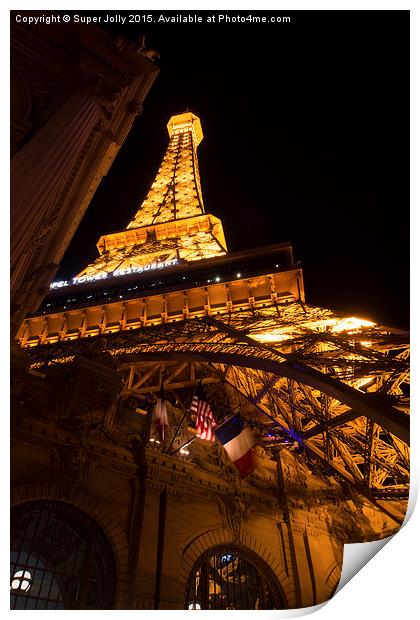 Eiffel Tower, Las Vegas Print by Super Jolly