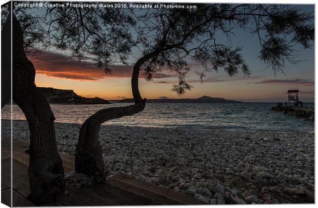 Souda Bay Sunset, Crete, Greece Canvas Print by Creative Photography Wales
