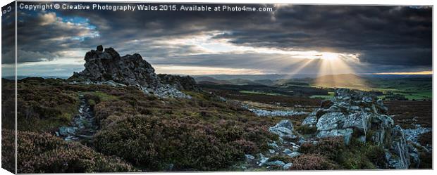 Stiper Stones Autumn Light Canvas Print by Creative Photography Wales