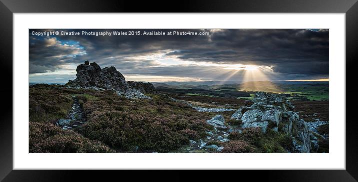 Stiper Stones Autumn Light Framed Mounted Print by Creative Photography Wales