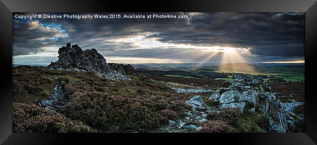Stiper Stones Autumn Light Framed Print by Creative Photography Wales