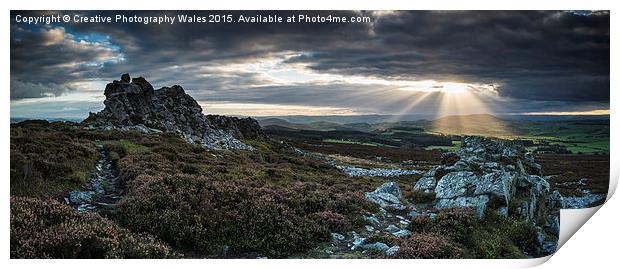 Stiper Stones Autumn Light Print by Creative Photography Wales