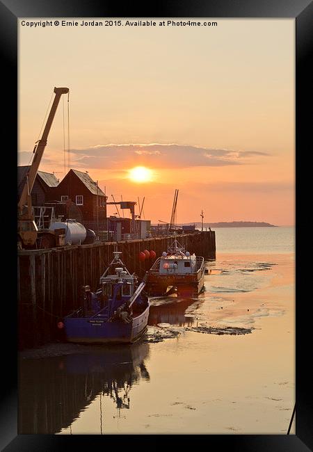  Sunset at Whitstable Harbour,Kent Framed Print by Ernie Jordan