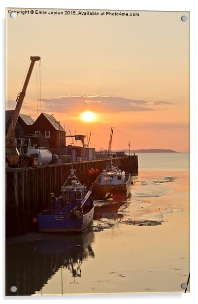  Sunset at Whitstable Harbour,Kent Acrylic by Ernie Jordan