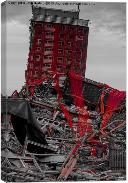  Red Road Wreckage Canvas Print by John Hastings