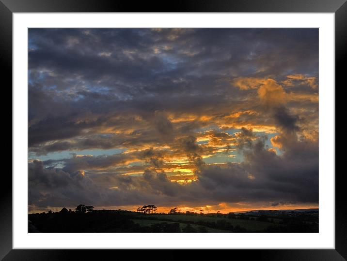 Devon Sunset Framed Mounted Print by Mike Gorton