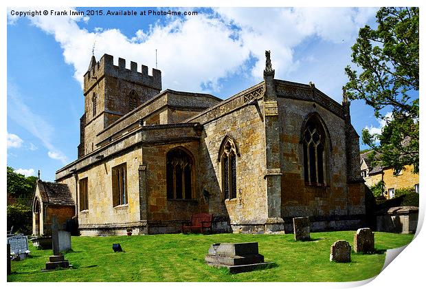 St Lawrence's church, Bourton-on-the- Hill, Cotswo Print by Frank Irwin