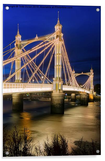  Albert Bridge London Acrylic by Tedz Duran