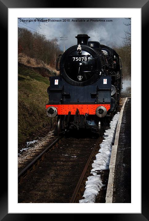  Steam Train Winter Framed Mounted Print by Robert Dickinson