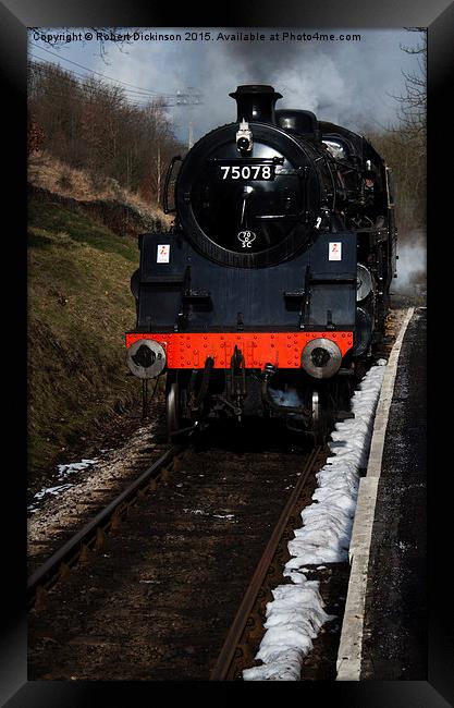  Steam Train Winter Framed Print by Robert Dickinson